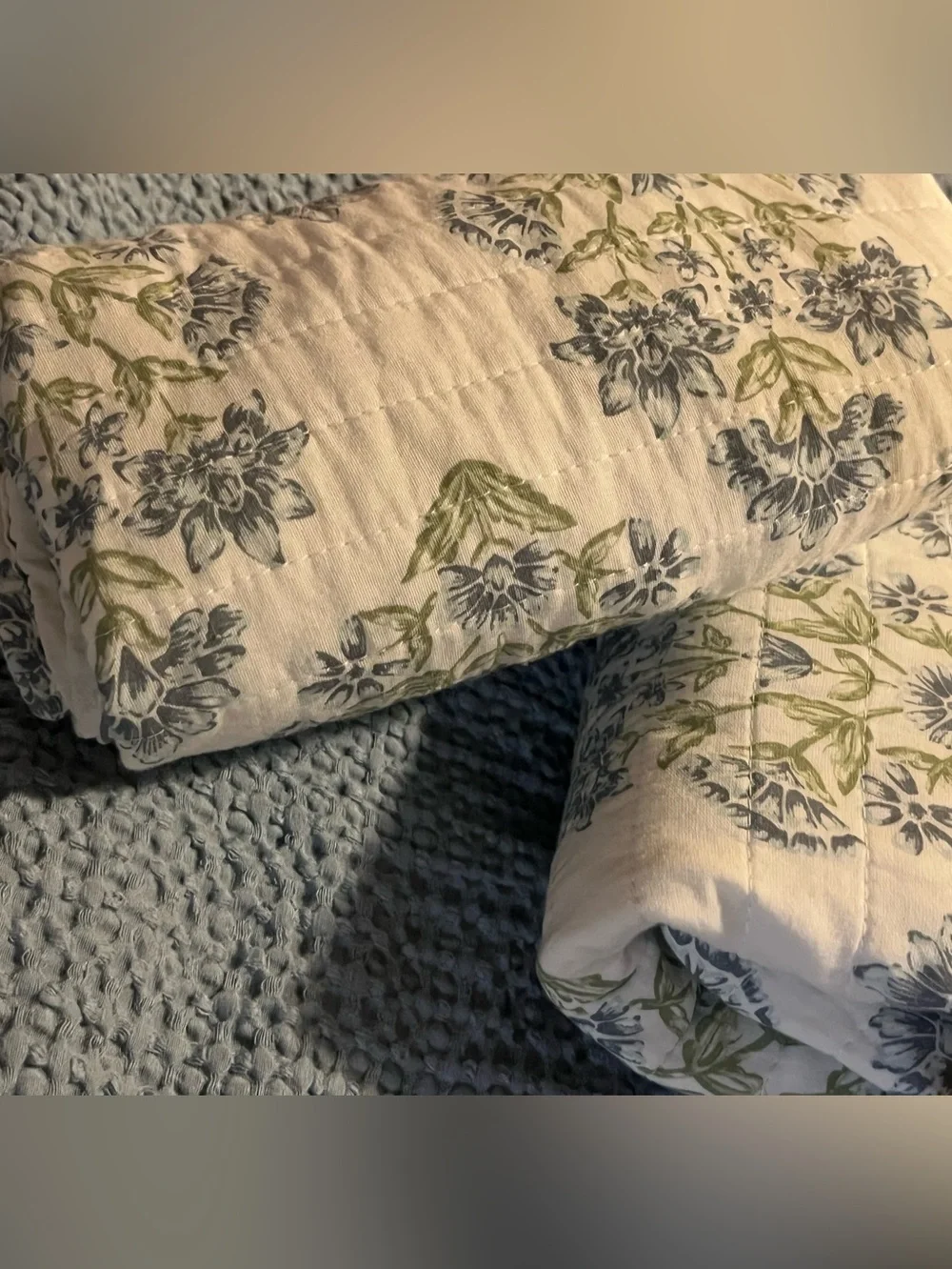 Willow Roads~ 2 shams Artisan White Quilted Pillow Shams ~ Cotton